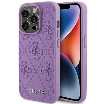 Originálne puzdro GUESS Hardcase GUHCP15XP4EPMU pre iPhone 15 PRO MAX (prešívané 4G Classic / svetlo fialové)