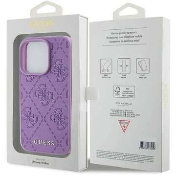 Originálne puzdro GUESS Hardcase GUHCP15XP4EPMU pre iPhone 15 PRO MAX (prešívané 4G Classic / svetlo fialové)