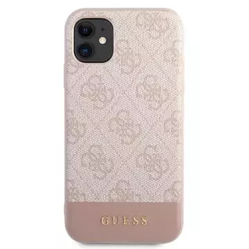 Pevné puzdro Etui Guess GUHCN61G4GLPI na iPhone 11 6,1" / Xr 4G Stripe Collection