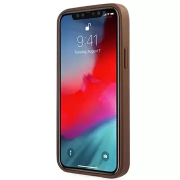 Pevné puzdro Etui Guess GUHCP12LG4GFBR na iPhone 12 Pro Max 6,7" 4G kovové zlaté logo