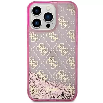 Pevné puzdro Etui Guess GUHCP14LLC4PSGP na iPhone 14 Pro 6,1" Liquid Glitter 4G Transculent