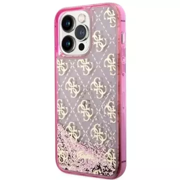 Pevné puzdro Etui Guess GUHCP14LLC4PSGP na iPhone 14 Pro 6,1" Liquid Glitter 4G Transculent