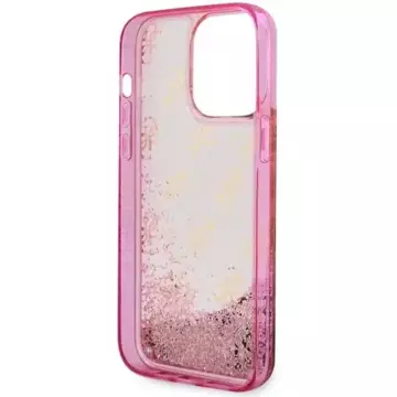 Pevné puzdro Etui Guess GUHCP14LLC4PSGP na iPhone 14 Pro 6,1" Liquid Glitter 4G Transculent