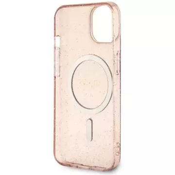 Pevné puzdro Etui Guess GUHMP14SHCMCGP pre iPhone 14 6,1" Glitter Gold MagSafe