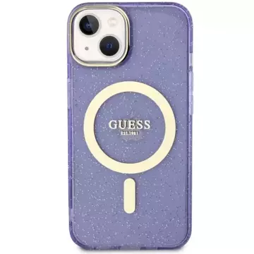 Pevné puzdro Etui Guess GUHMP14SHCMCGU na iPhone 14 6,1" Glitter Gold MagSafe