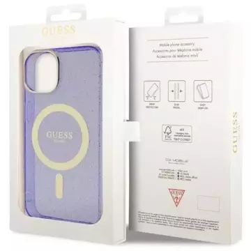 Pevné puzdro Etui Guess GUHMP14SHCMCGU na iPhone 14 6,1" Glitter Gold MagSafe