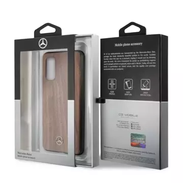 Pevné puzdro Etui Mercedes MEHCS62VWOLB na Samsung Galaxy S20 G980 Wood Line Orech