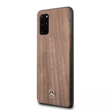 Pevné puzdro Etui Mercedes MEHCS67VWOLB na Samsung Galaxy S20 Plus G985 Wood Line Walnut