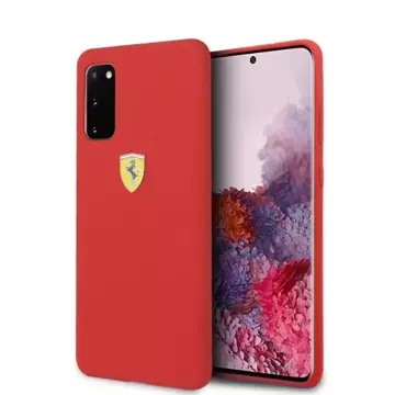 Pevné puzdro Ferrari pre Samsung Galaxy S20 červené/červené silikónové puzdro