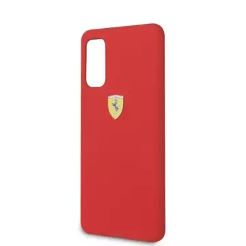 Pevné puzdro Ferrari pre Samsung Galaxy S20 červené/červené silikónové puzdro