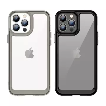 Pevný kryt Outer Space Case na iPhone 12 Pro s gélovým rámom ružový