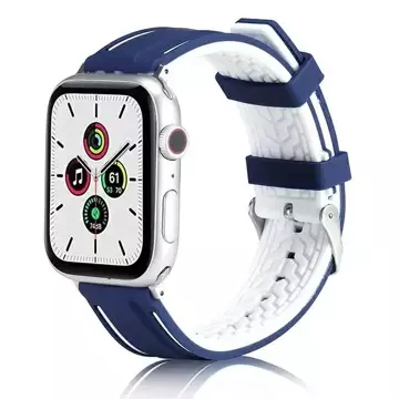 Pevný silikónový remienok na inteligentné hodinky Beline pre Apple Watch 42/44/45/49 mm námornícka/biela námornícka/biela