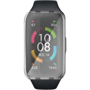 Prekrytie silikónového puzdra s ochrannou fóliou Alogy pre Huawei / Honor Band 6 Transparent