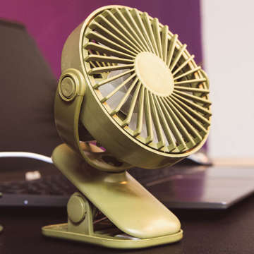 Prenosný ventilátor Bezdrôtový ventilátor Alogy s klipom na stôl USB Green