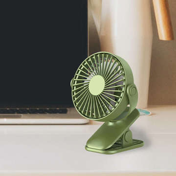 Prenosný ventilátor Bezdrôtový ventilátor Alogy s klipom na stôl USB Green