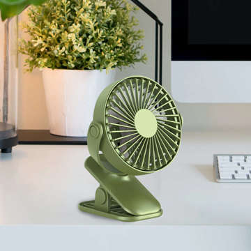 Prenosný ventilátor Bezdrôtový ventilátor Alogy s klipom na stôl USB Green