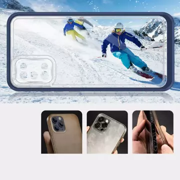 Priehľadné puzdro 3v1 pre Samsung Galaxy A03s (166) rámový gélový kryt modrý