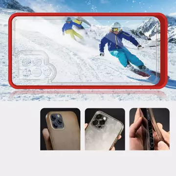 Priehľadné puzdro 3v1 pre Samsung Galaxy A42 5G Frame Gel Cover Red