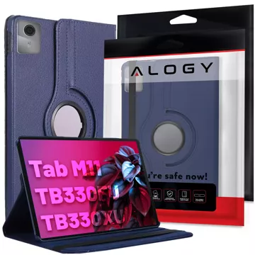 Puzdro 360 ​​pre Lenovo Tab M11 10,95" TB330FU / TB330XU / TB331FC Otočný kryt na tablet Flip Cover Puzdro Alogy Navy Blue