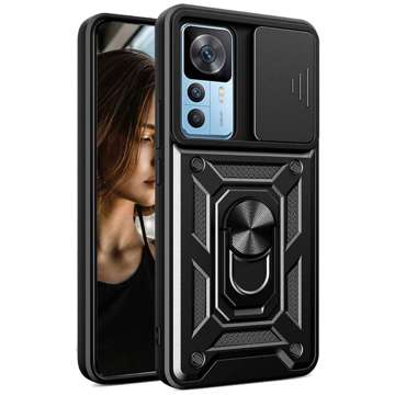 Púzdro Alogy Camshield Stand Ring Case s krytom fotoaparátu pre Xiaomi 12T / 12T Pro Armored Black