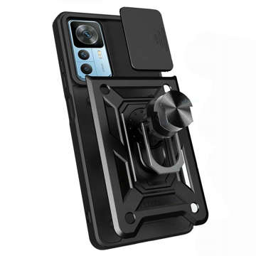 Púzdro Alogy Camshield Stand Ring Case s krytom fotoaparátu pre Xiaomi 12T / 12T Pro Armored Black