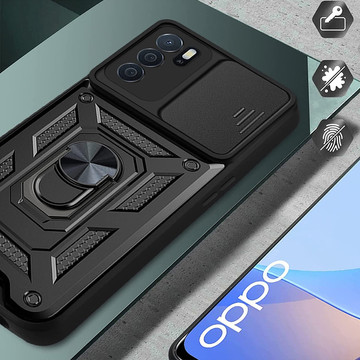 Puzdro Alogy Camshield Stand Ring s krytom fotoaparátu pre Oppo A54s / A16 Glass