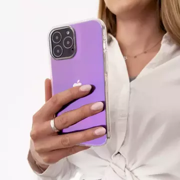 Puzdro Aurora Case na iPhone 12 gélový neónový kryt fialový