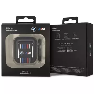 Puzdro BMW BMA222SWTK pre AirPods 1/2 kryt čierna/čierna Multiple Colored Lines