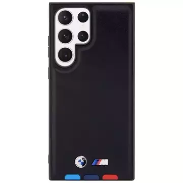 Puzdro BMW BMHCS23L22PTDK pre Samsung Galaxy S23 Ultra S918 Kožená známka Tricolor čierna/čierna