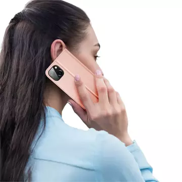 Puzdro Dux Ducis Skin Pro iPhone 15 Plus s chlopňou a peňaženkou - ružové