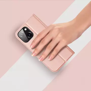 Puzdro Dux Ducis Skin Pro iPhone 15 Plus s chlopňou a peňaženkou - ružové