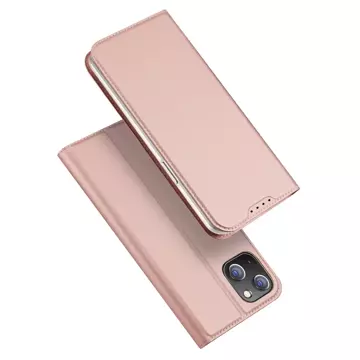 Puzdro Dux Ducis Skin Pro iPhone 15 Plus s chlopňou a peňaženkou - ružové