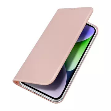 Puzdro Dux Ducis Skin Pro iPhone 15 Plus s chlopňou a peňaženkou - ružové