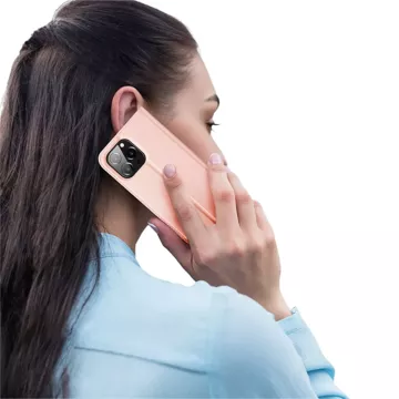 Puzdro Dux Ducis Skin Pro iPhone 15 Pro s chlopňou a peňaženkou - ružové