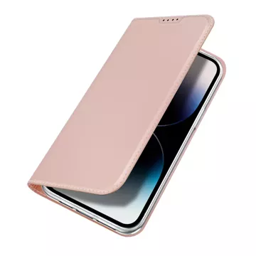 Puzdro Dux Ducis Skin Pro iPhone 15 Pro s chlopňou a peňaženkou - ružové