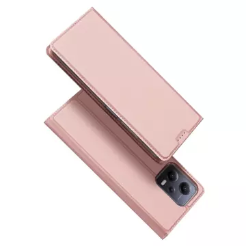 Puzdro Dux Ducis Skin Pro pre Xiaomi Redmi Note 12 Pro / Poco X5 Pro 5G Cover Flip Card Wallet Stand Pink