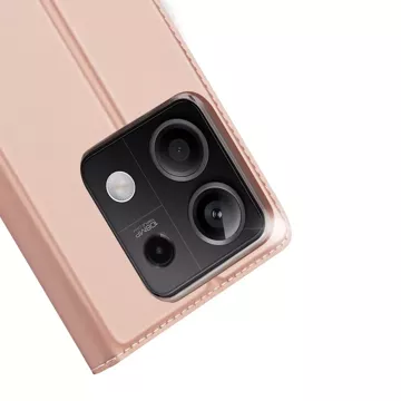 Puzdro Dux Ducis Skin Pro s chlopňou a slotom na kartu pre Xiaomi Redmi Note 13 5G - ružové