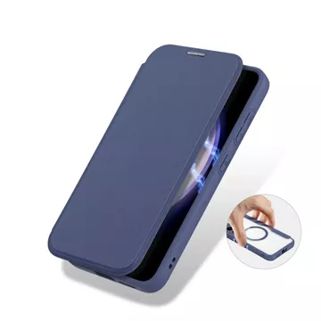 Puzdro Dux Ducis Skin X Pro pre Samsung S24 s magnetickým krúžkom a chlopňou - modré
