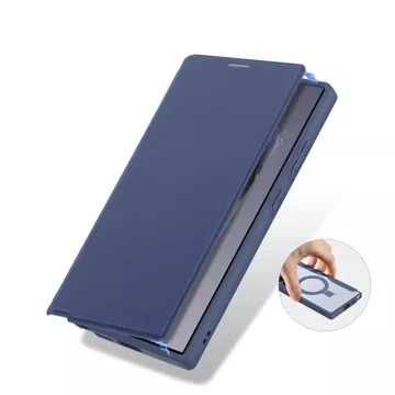 Puzdro Dux Ducis Skin X Pro s magnetickým krúžkom / stojanom pre Samsung S24 Ultra - modré