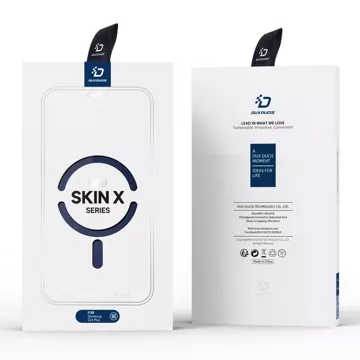 Puzdro Dux Ducis Skin X Pro s magnetickým krúžkom / stojanom pre Samsung S24 - modré