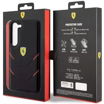 Puzdro Ferrari pre Samsung Galaxy S23 HardCase Hot Stamp Lines čierne