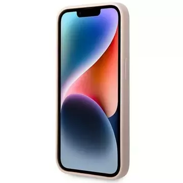 Puzdro Guess GUHCP14LSLTGP pre Apple iPhone 14 Pro 6,1" ružovo-ružové pevné puzdro Silikónový trojuholník