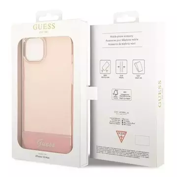 Puzdro Guess GUHCP14MHGCOP pre Apple iPhone 14 Plus 6,7" ružové/ružové pevné puzdro Priesvitné