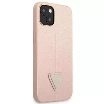 Puzdro Guess GUHCP14MPSATLP pre Apple iPhone 14 Plus 6,7" ružovo-ružové pevné puzdro SaffianoTriangle Logo