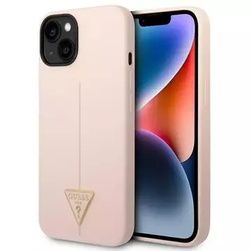 Puzdro Guess GUHCP14MSLTGP pre Apple iPhone 14 Plus 6,7" ružovo-ružové pevné puzdro Silikónový trojuholník