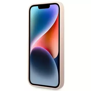 Puzdro Guess GUHCP14MSLTGP pre Apple iPhone 14 Plus 6,7" ružovo-ružové pevné puzdro Silikónový trojuholník