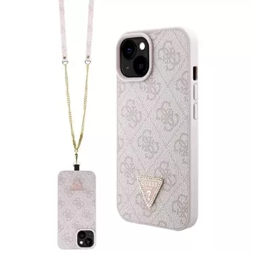 Puzdro Guess GUHCP15MP4TDSCPP pre iPhone 15 Plus 6,7" pevné puzdro Crossbody 4G Metal Logo ružové/ružové