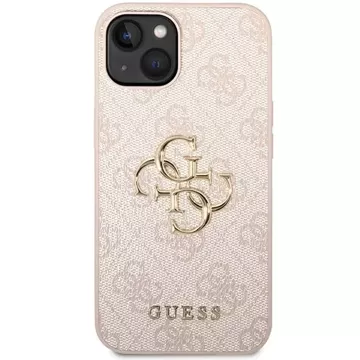 Puzdro Guess GUHCP15S4GMGPI pre iPhone 15 6,1" ružové/ružové pevné puzdro 4G Big Metal Logo