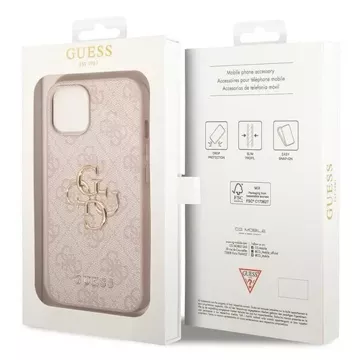 Puzdro Guess GUHCP15S4GMGPI pre iPhone 15 6,1" ružové/ružové pevné puzdro 4G Big Metal Logo