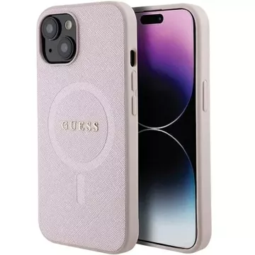 Puzdro Guess GUHMP15MPSAHMCP pre iPhone 15 Plus 6,7" pevné puzdro Saffiano MagSafe ružové/ružové